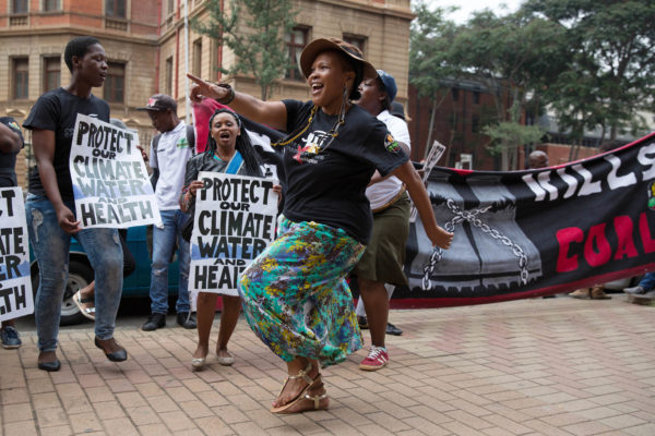 March 2, 2017. South Africa's first climate change lawsuit started today in the Pretoria High Court. Earthlife Africa, represented by the Centre for Environmental Rights (CER) are challenging the decision of the Minister of Environmental Affairs to uphold the environmental authorisation for the proposed Thabametsi coal-fired power plant. Picture: JAMES OATWAY for CER.